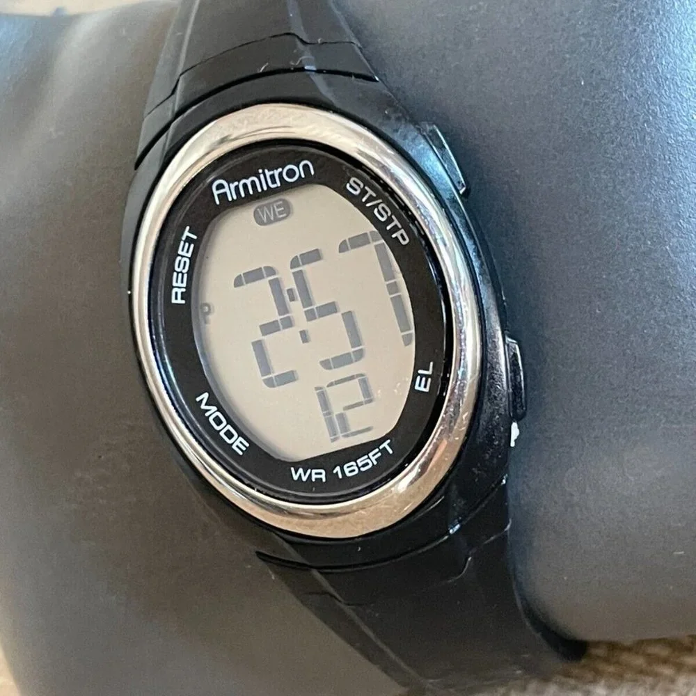 Armitron Women Wrist Watch Digital Sport Black Rubber Band Multi function Watch - Picture 3 of 11